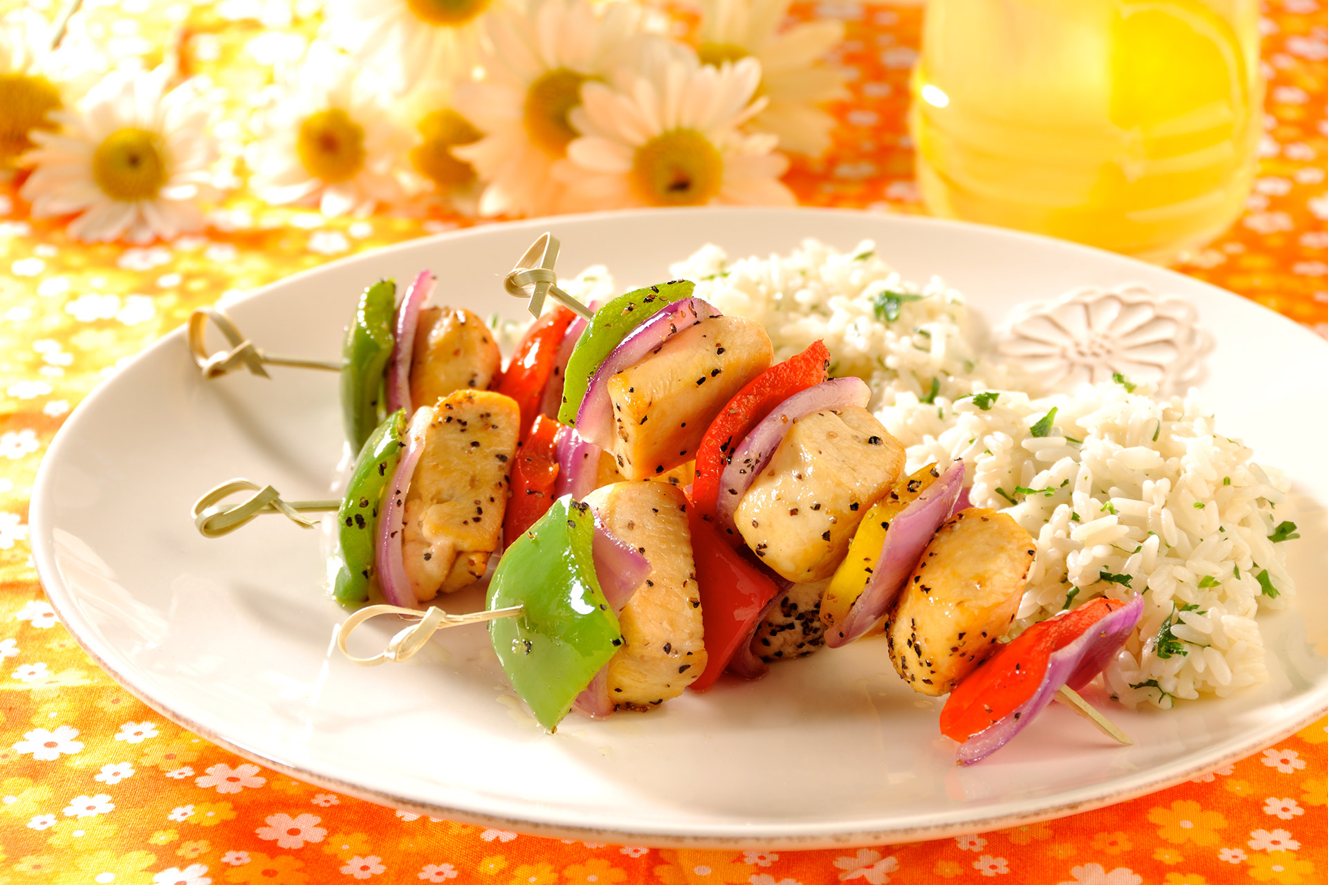 Brochetas de Pollo y Pimientos