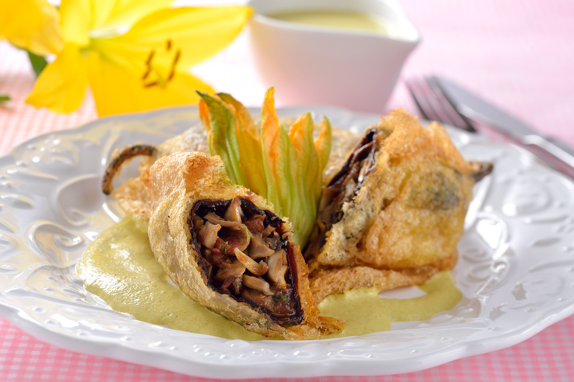 Chiles Rellenos de Champiñones
