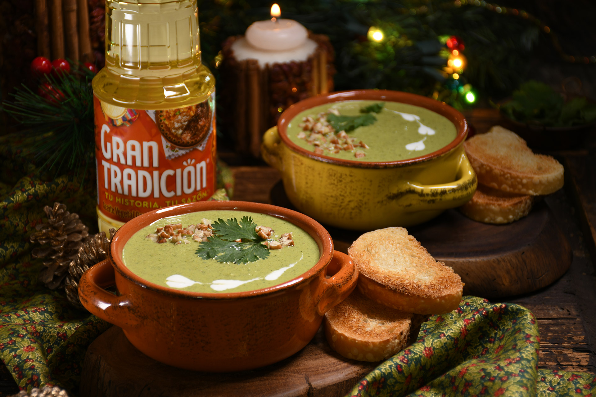 Crema de cilantro y nuez