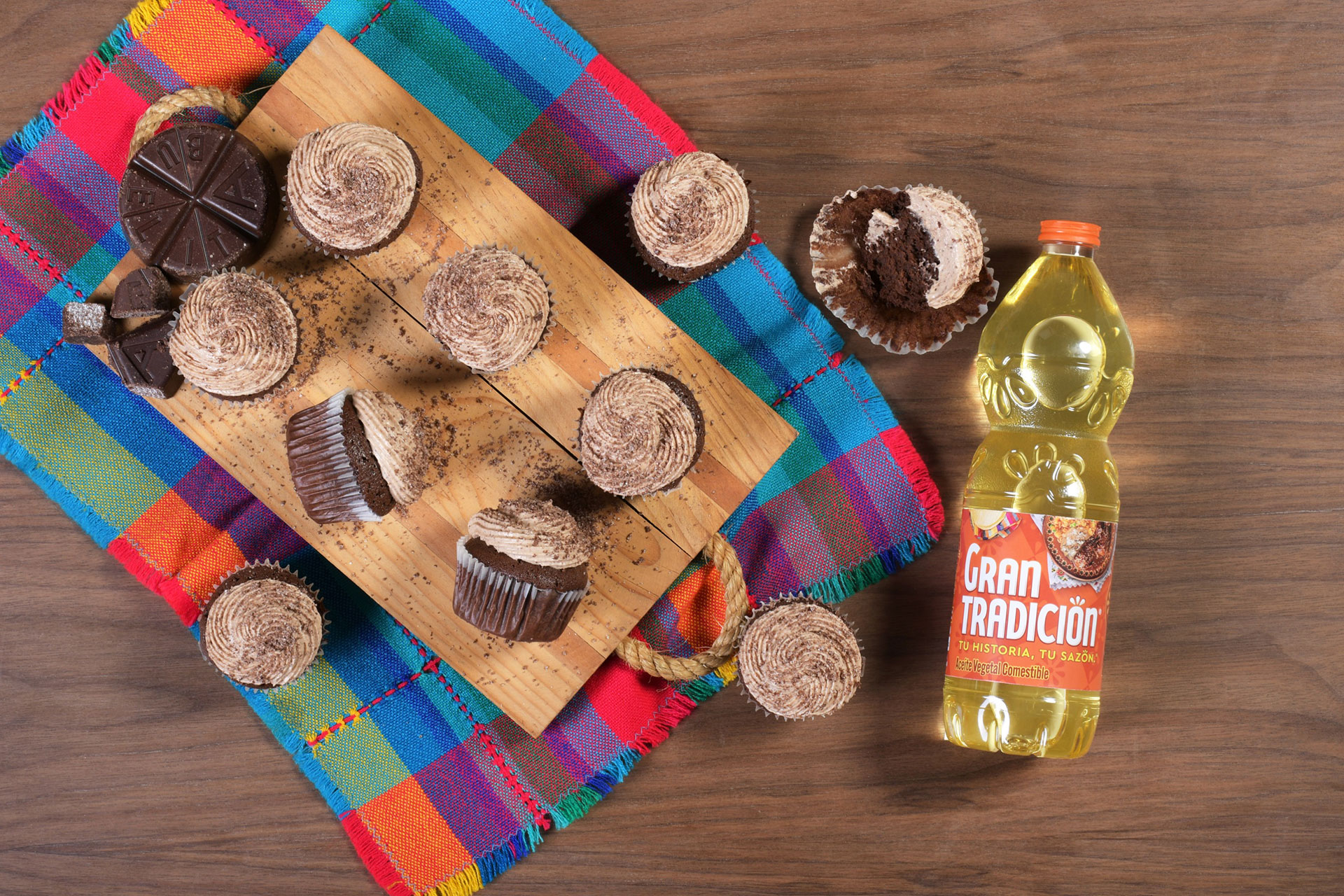 Cupcakes de chocolate mexicano