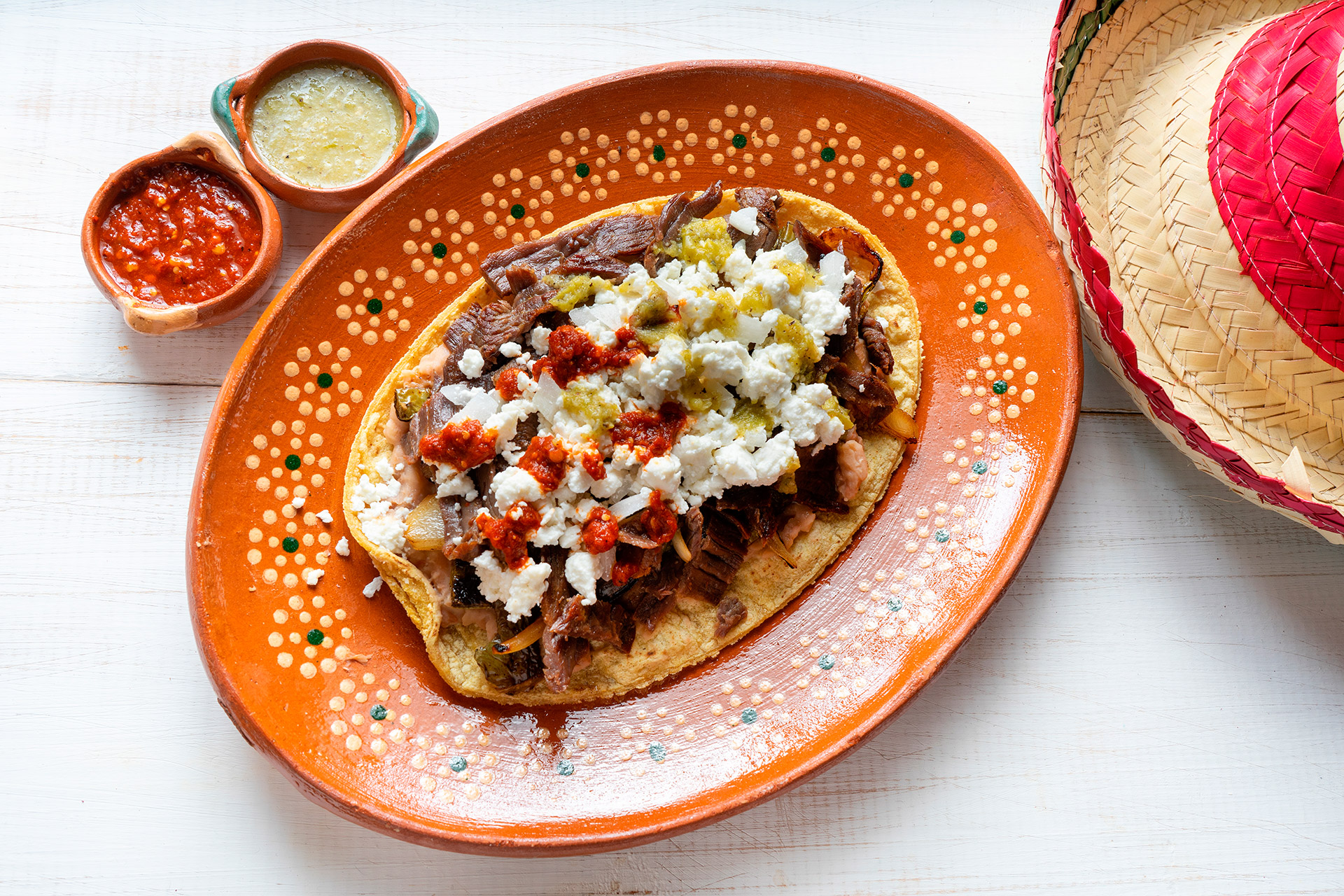 Huaraches con Carne