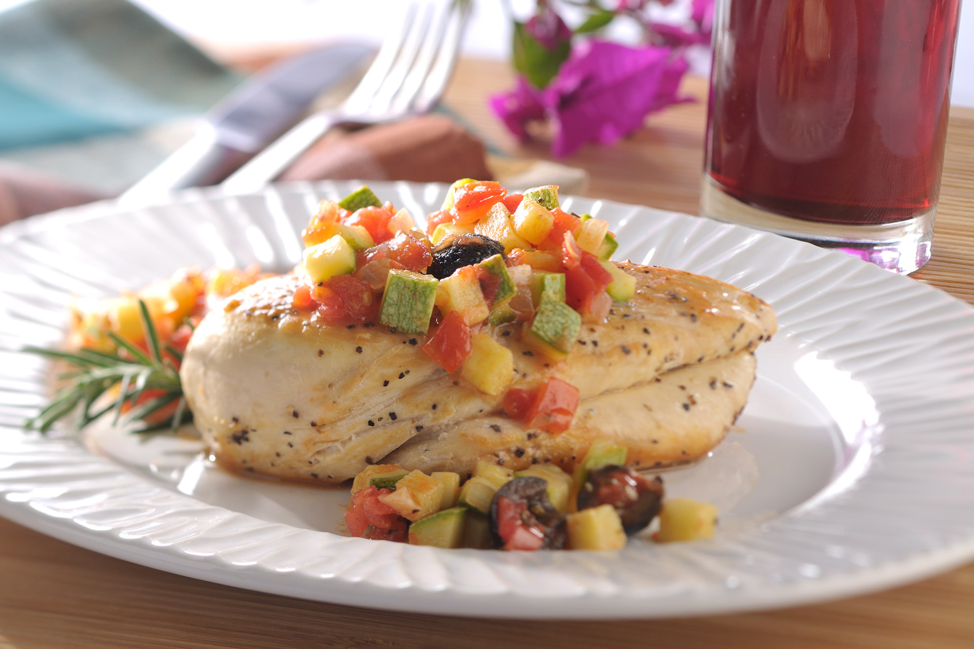 Medallones de Pollo con Verduras
