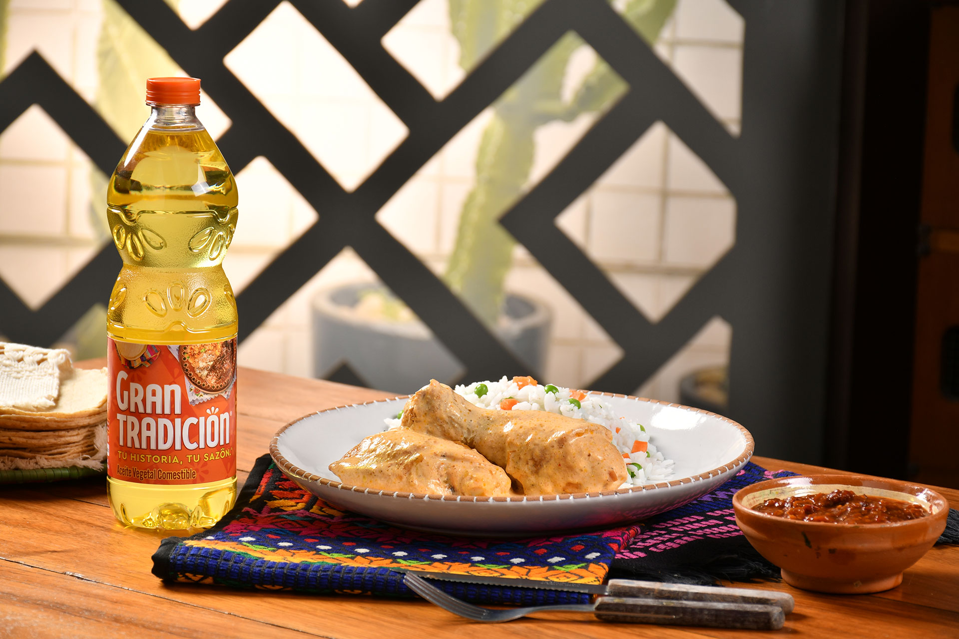 Pollo en crema de chipotle