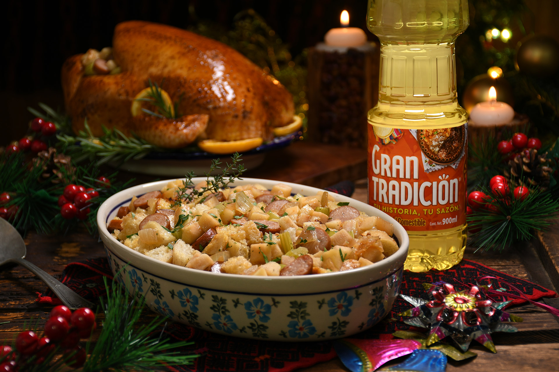 Relleno de pavo con manzana