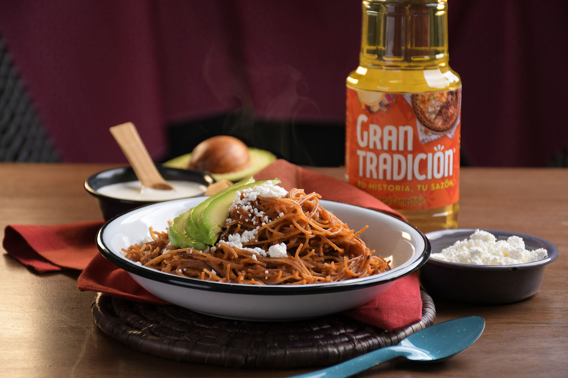 Sopa de fideos secos