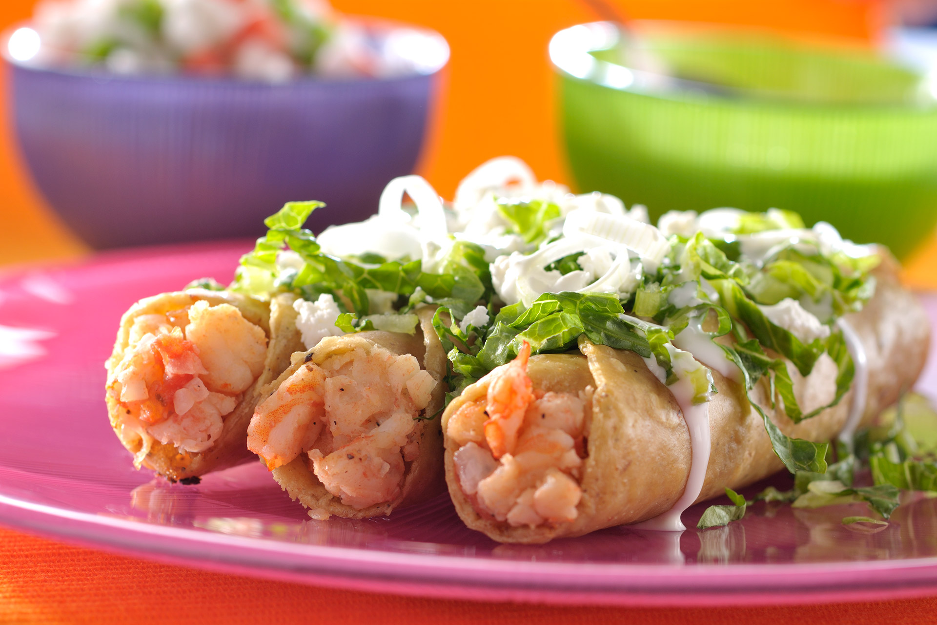 Tacos Dorados de Camarón